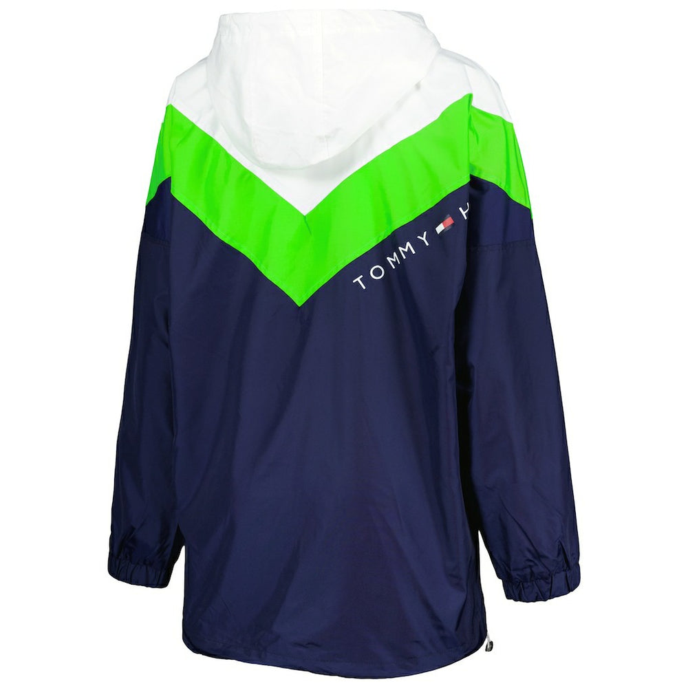 Seattle Seahawks Tommy Hilfiger Women's Staci Half-Zip Hoodie Windbreaker Jacket | NFL Outlet