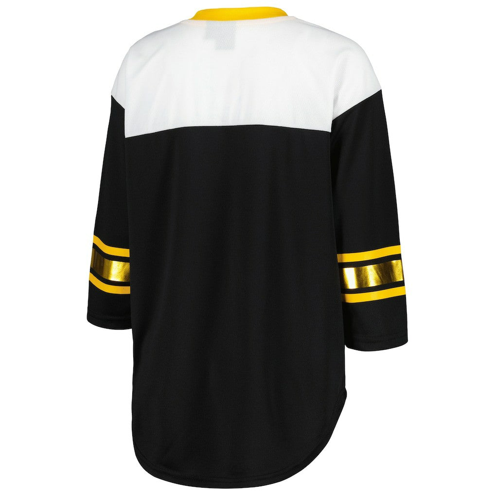Pittsburgh Steelers G-III 4Her by Carl Banks Women's Double Team 3/4-Sleeve Lace-Up T-Shirt | NFL Near me
