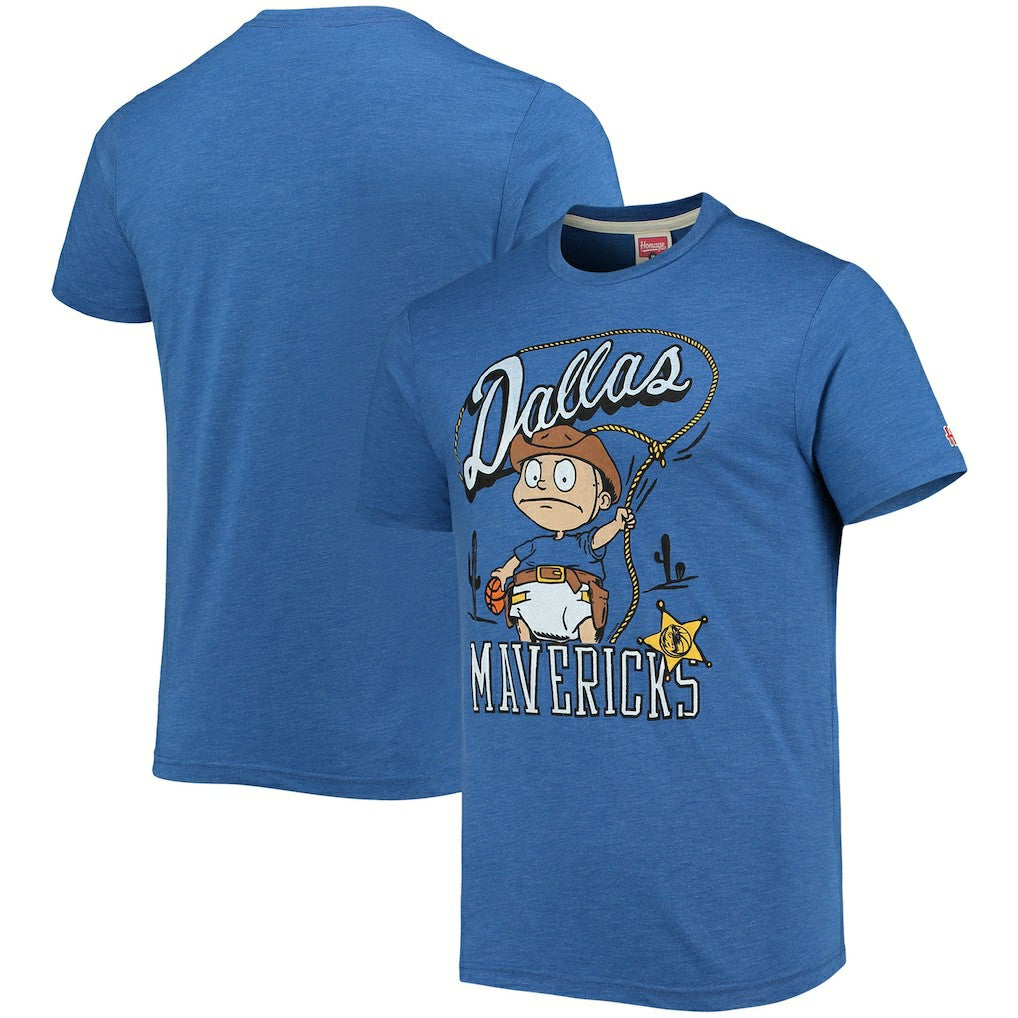 Blue Dallas Mavericks Homage NBA x Rugrats Tri-Blend T-Shirt sale | NBA