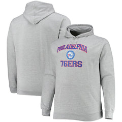 Heathered Gray Philadelphia 76ers Big & Tall Heart & Soul Pullover Hoodie | NBA