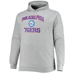 Heathered Gray Philadelphia 76ers Big & Tall Heart & Soul Pullover Hoodie | NBA