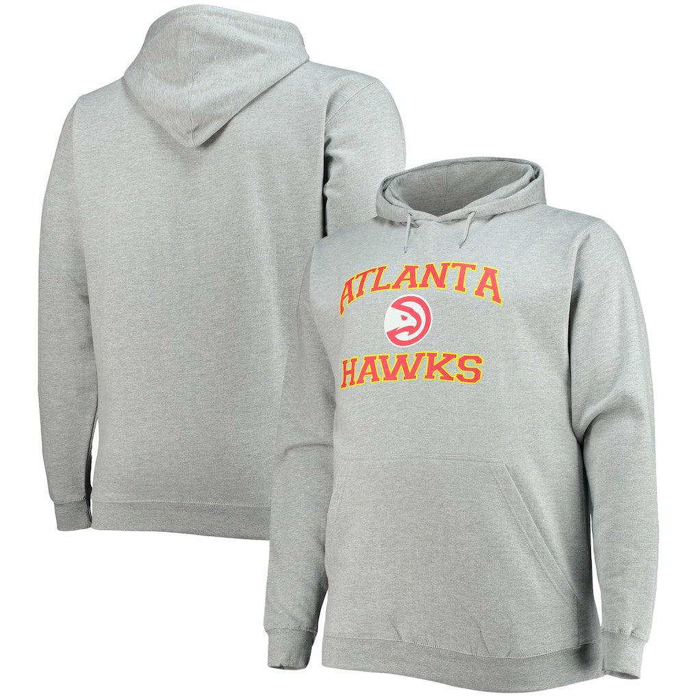 Heathered Gray Atlanta Hawks Big & Tall Heart & Soul Pullover Hoodie | NBA