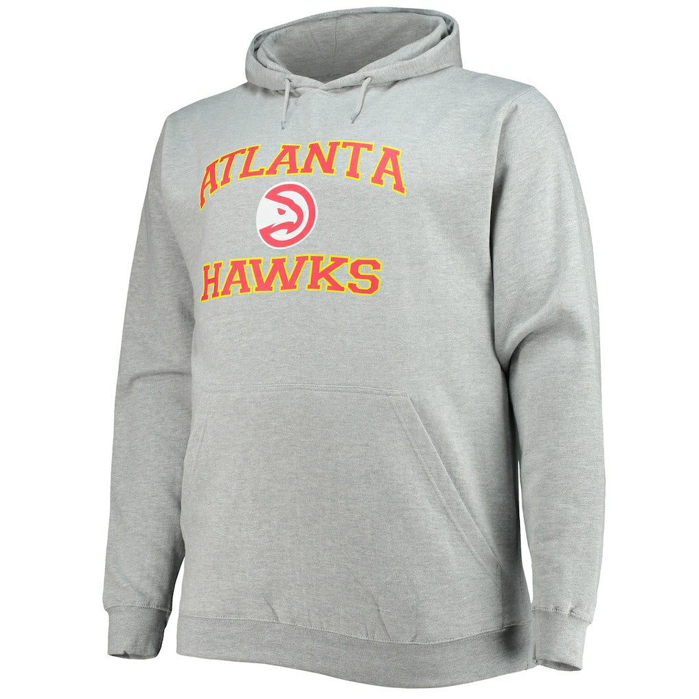 Heathered Gray Atlanta Hawks Big & Tall Heart & Soul Pullover Hoodie | NBA