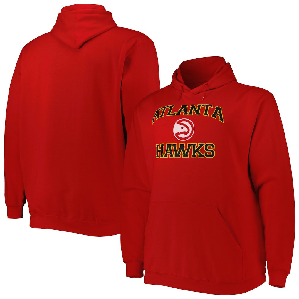 Red Atlanta Hawks Big & Tall Heart & Soul Pullover Hoodie | NBA