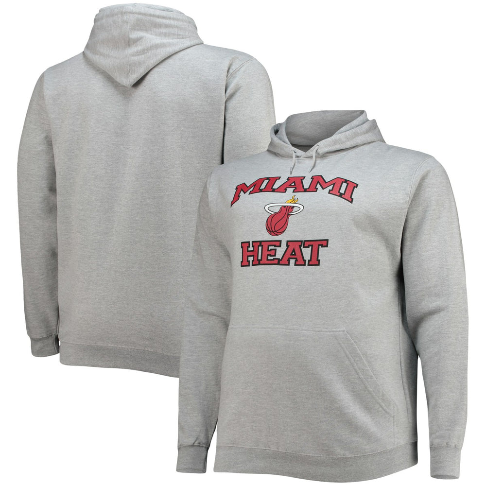 Heathered Gray Miami Heat Big & Tall Heart & Soul Pullover Hoodie | NBA