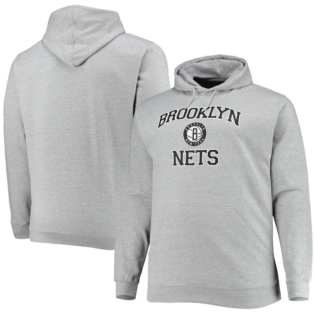 Heathered Gray Brooklyn Nets Big & Tall Heart & Soul Pullover Hoodie | NBA