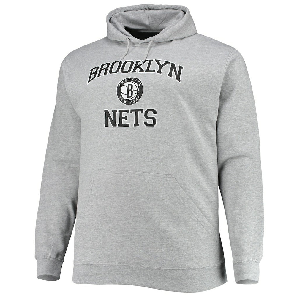 Heathered Gray Brooklyn Nets Big & Tall Heart & Soul Pullover Hoodie | NBA
