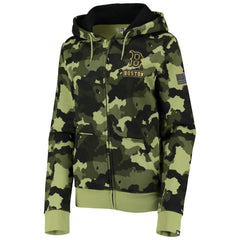 Boston Red Sox New Era Women's 2022 MLB Armed Forces Day Camo Full-Zip Hoodie - MLB Hoodies