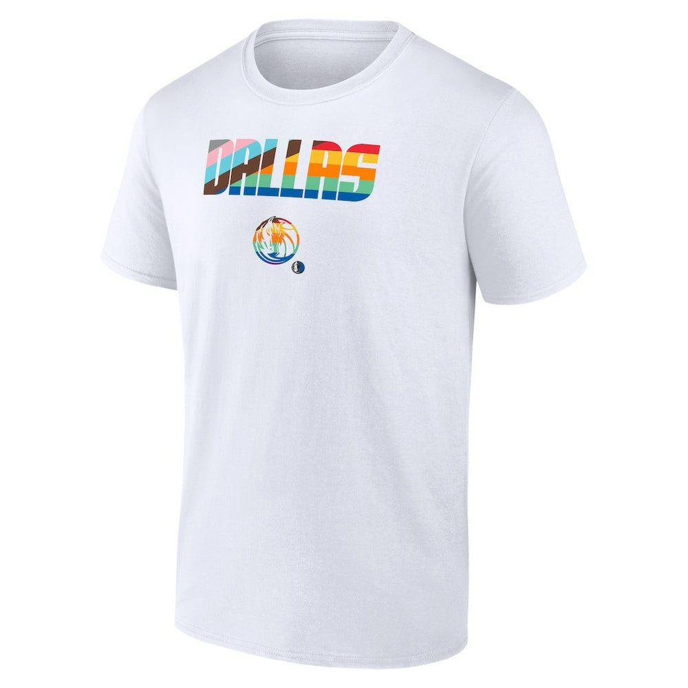 White Dallas Mavericks Pride T-Shirt sale | NBA