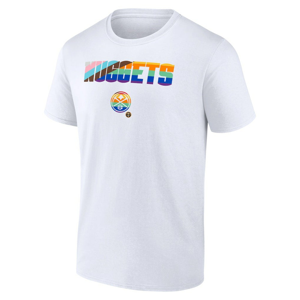 White Denver Nuggets Pride T-Shirt sale | NBA