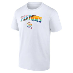 White Detroit Pistons Pride T-Shirt sale | NBA