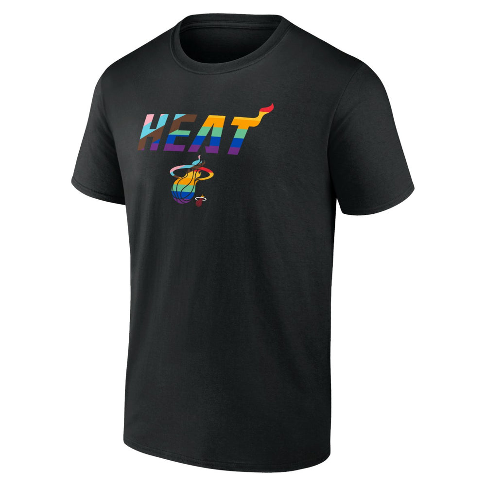 Black Miami Heat Logo Pride T-Shirt | NBA