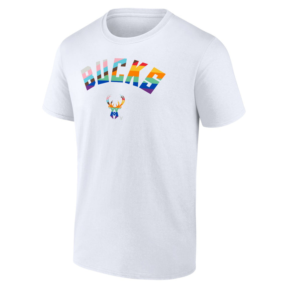 White Milwaukee Bucks Pride T-Shirt | NBA