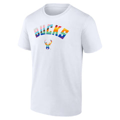 White Milwaukee Bucks Pride T-Shirt | NBA