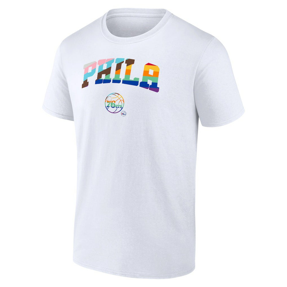 White Philadelphia 76ers Pride T-Shirt | NBA