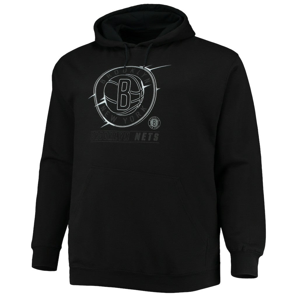Black Brooklyn Nets Big & Tall Pop Pullover Hoodie | NBA