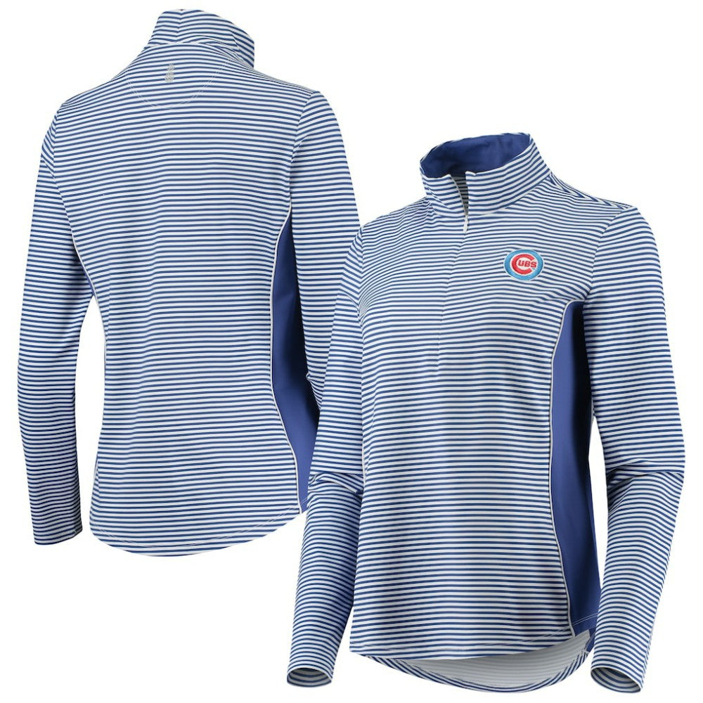 Chicago Cubs Tommy Bahama Women's Aubrey Stripe Block IslandZone Half-Zip Jacket - MLB Jackets