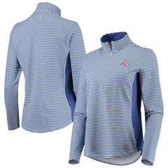 Chicago Cubs Tommy Bahama Women's Aubrey Stripe Block IslandZone Half-Zip Jacket - MLB Jackets