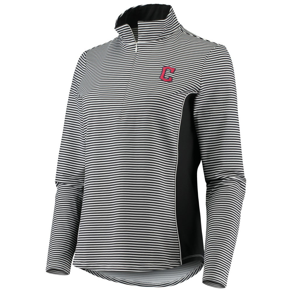 Cleveland Guardians Tommy Bahama Women's Aubrey Stripe Block IslandZone Half-Zip Jacket - MLB Jackets