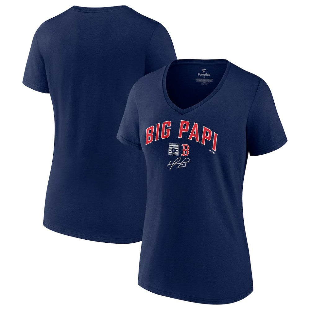 David Ortiz Boston Red Sox Fanatics Women's Big Papi Graphic V-Neck T-Shirt - MLB T-shirts