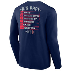 David Ortiz Boston Red Sox Fanatics Stats Resume Long Sleeve T-Shirt - MLB T-shirts