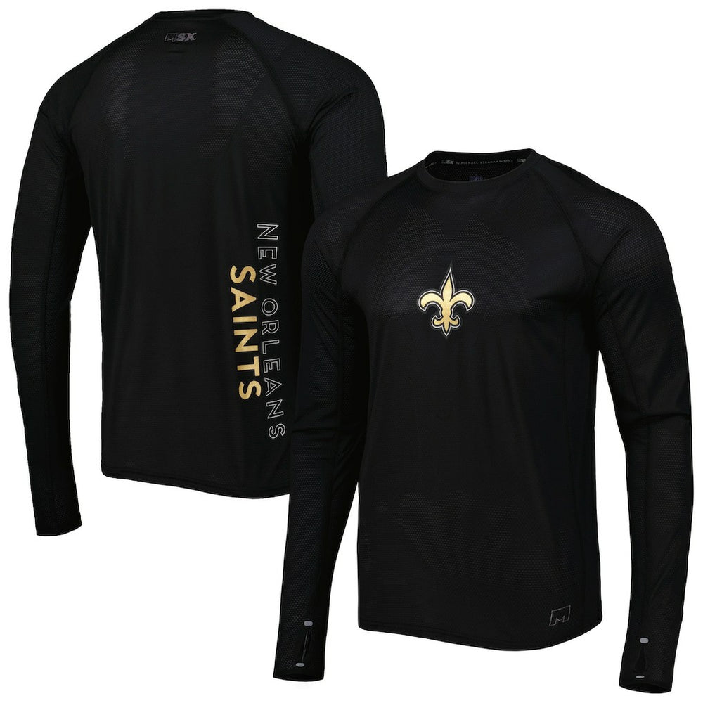 New Orleans Saints MSX by Michael Strahan Interval Long Sleeve Raglan T-Shirt | NFL Discount