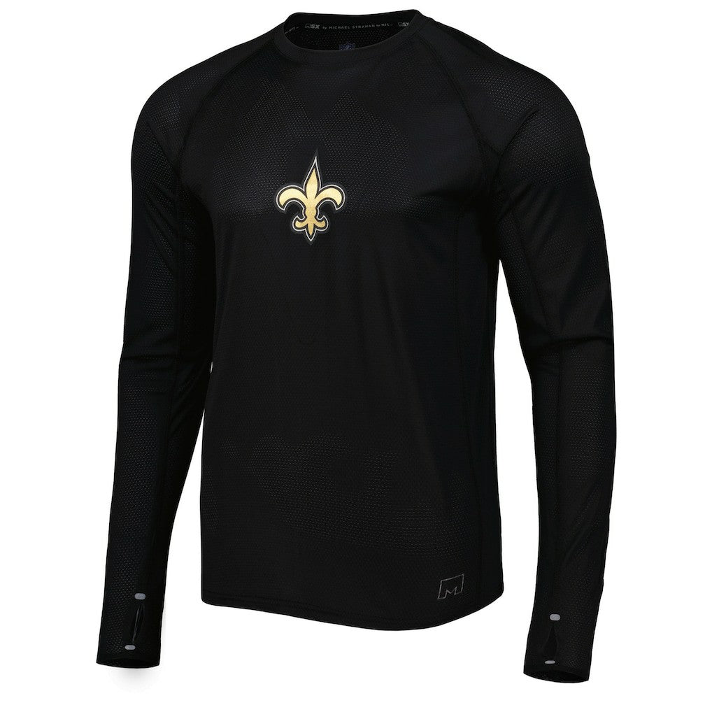 New Orleans Saints MSX by Michael Strahan Interval Long Sleeve Raglan T-Shirt | NFL Discount