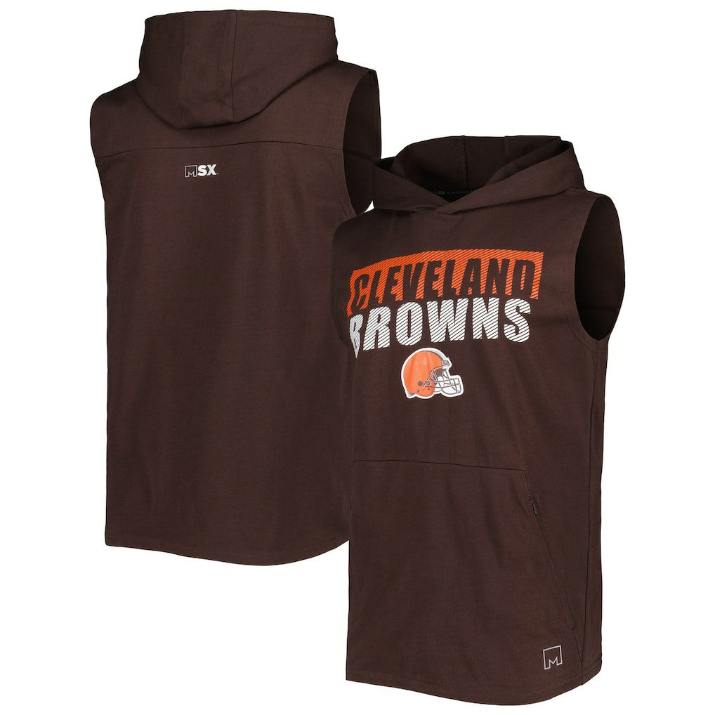 Cleveland Browns MSX by Michael Strahan Relay Sleeveless Pullover Hoodie | NFL Hot