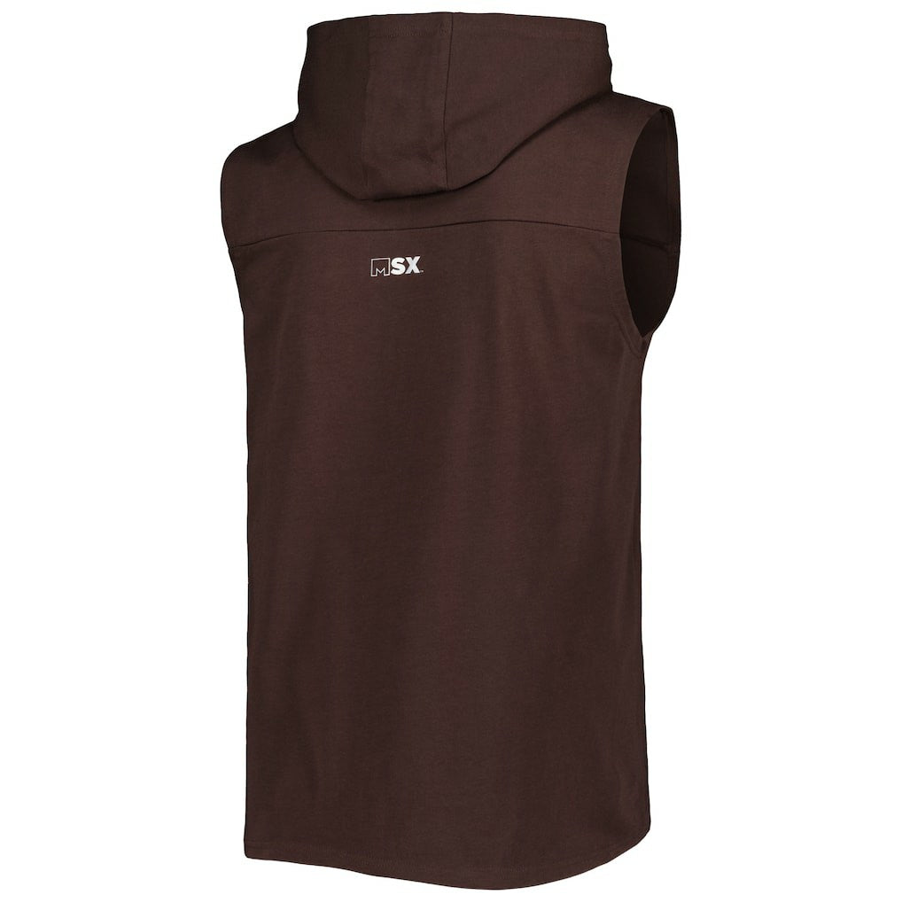 Cleveland Browns MSX by Michael Strahan Relay Sleeveless Pullover Hoodie | NFL Hot