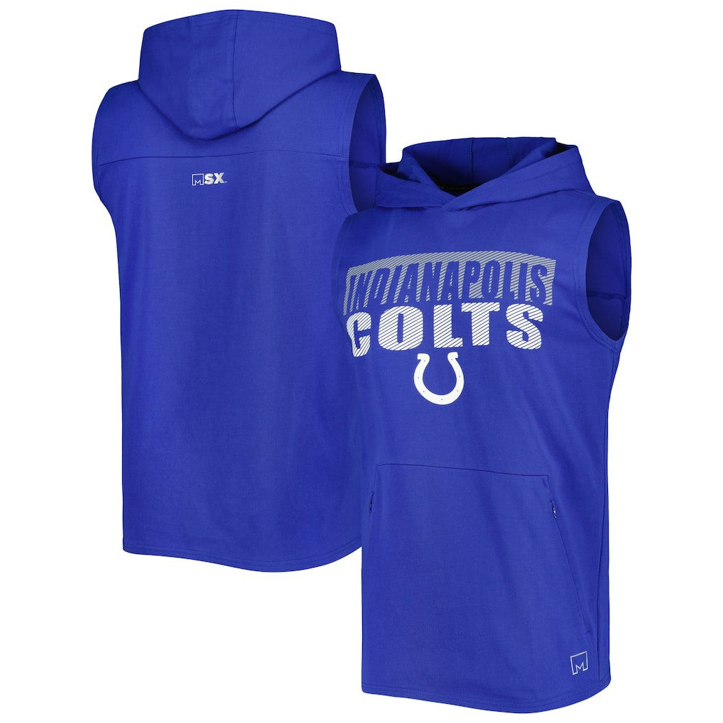 Indianapolis Colts MSX by Michael Strahan Relay Sleeveless Pullover Hoodie | NFL Discount