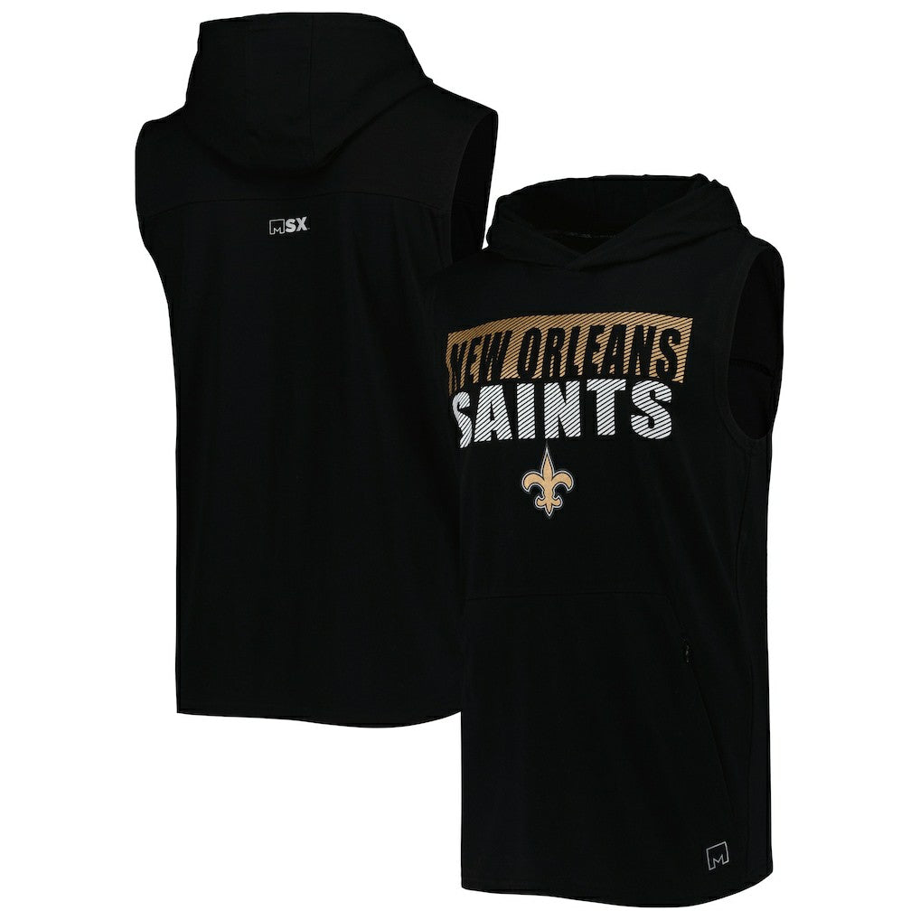 New Orleans Saints MSX by Michael Strahan Relay Sleeveless Pullover Hoodie | NFL New