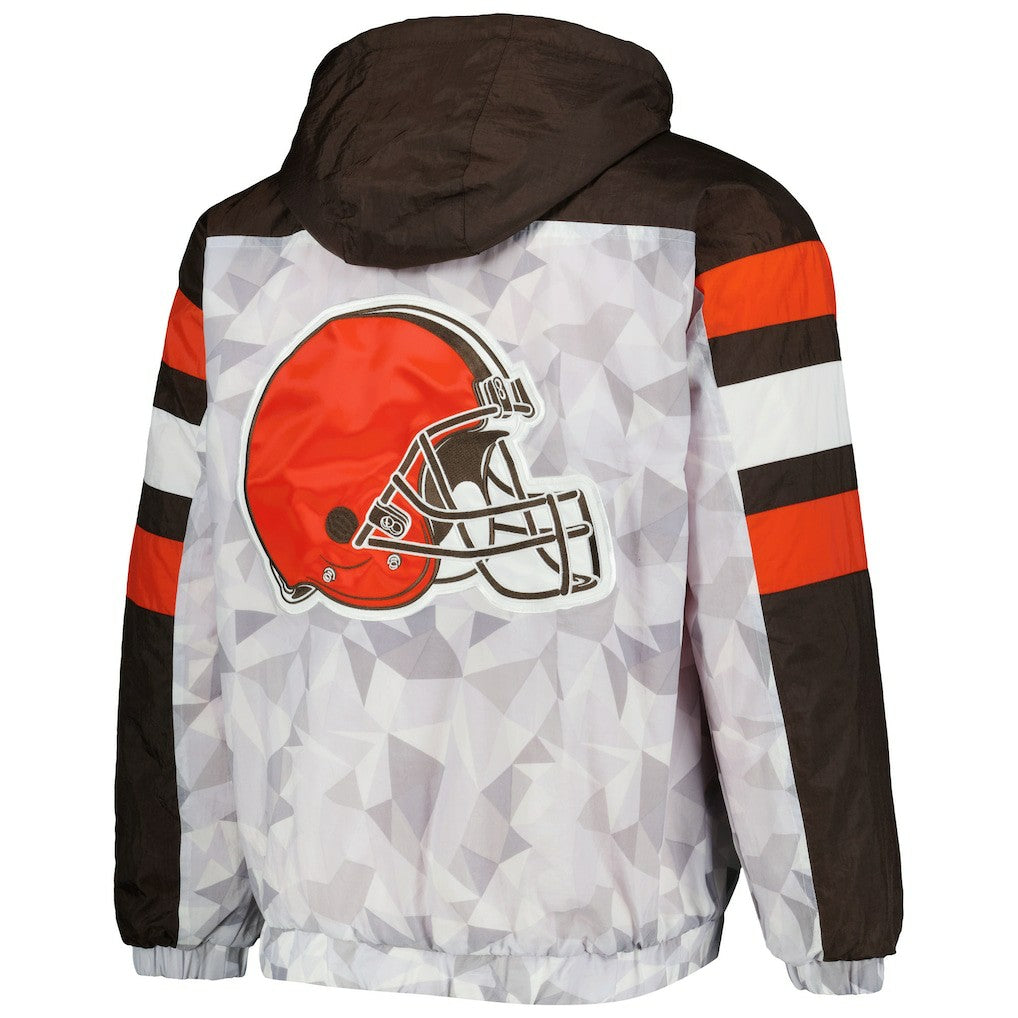 Cleveland Browns Starter Thursday Night Gridiron Raglan Half-Zip Hooded Jacket | NFL Outlet