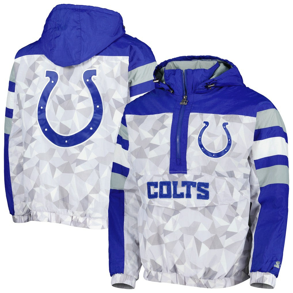Indianapolis Colts Starter Thursday Night Gridiron Raglan Half-Zip Hooded Jacket | NFL Discount