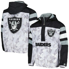 Las Vegas Raiders Starter Thursday Night Gridiron Raglan Half-Zip Hooded Jacket | NFL Near me