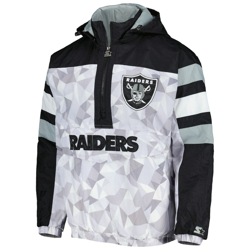 Las Vegas Raiders Starter Thursday Night Gridiron Raglan Half-Zip Hooded Jacket | NFL Near me