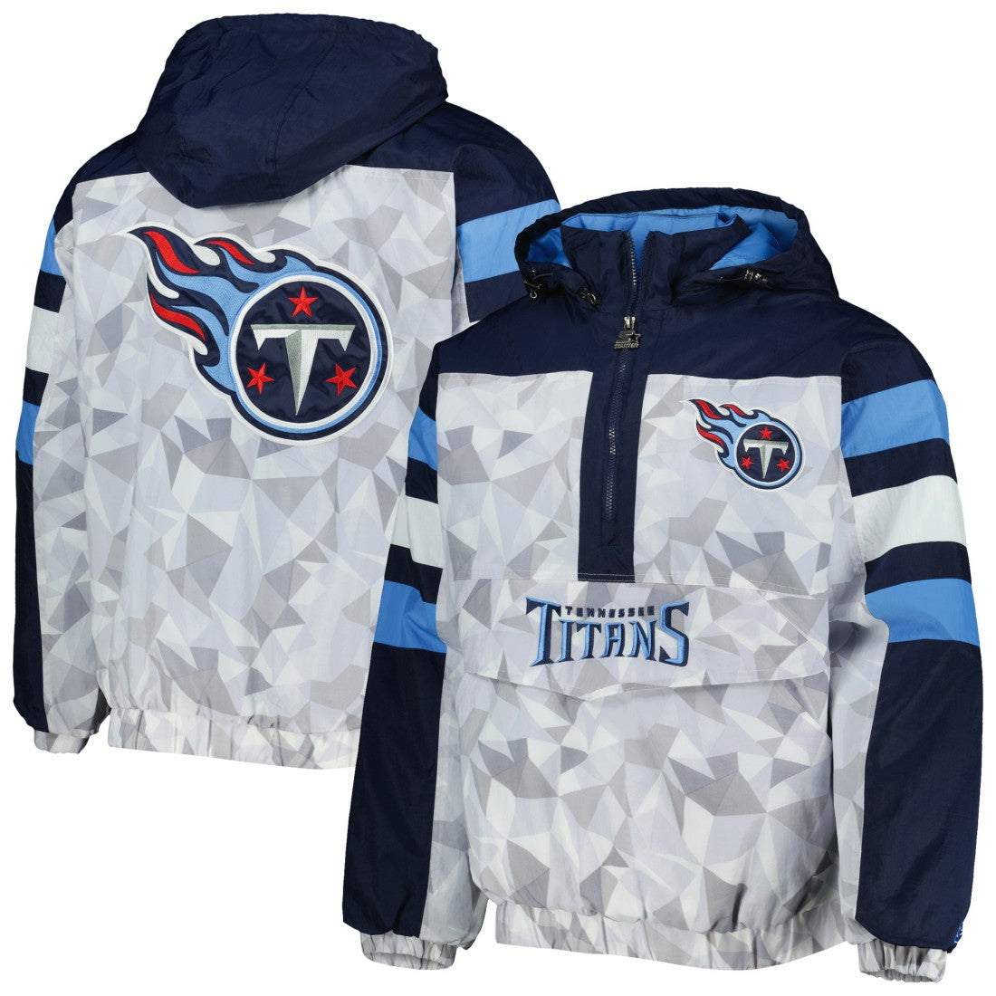 Tennessee Titans Starter Thursday Night Gridiron Raglan Half-Zip Hooded Jacket | NFL Online