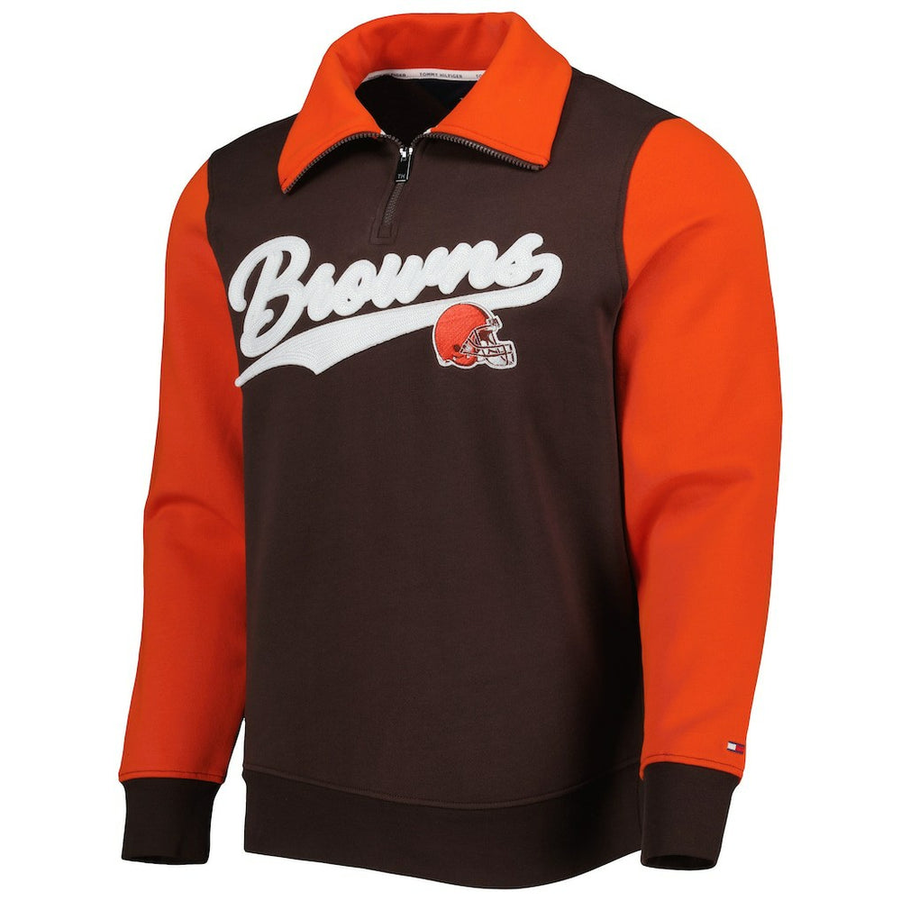Cleveland Browns Tommy Hilfiger Aiden Quarter-Zip Sweatshirt | NFL New