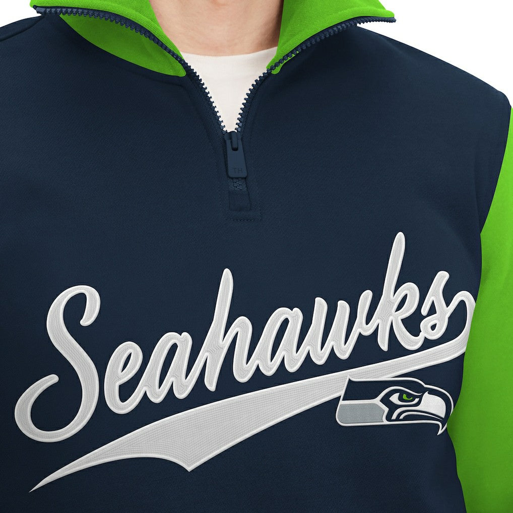 Seattle Seahawks Tommy Hilfiger Aiden Quarter-Zip Sweatshirt | NFL Sale