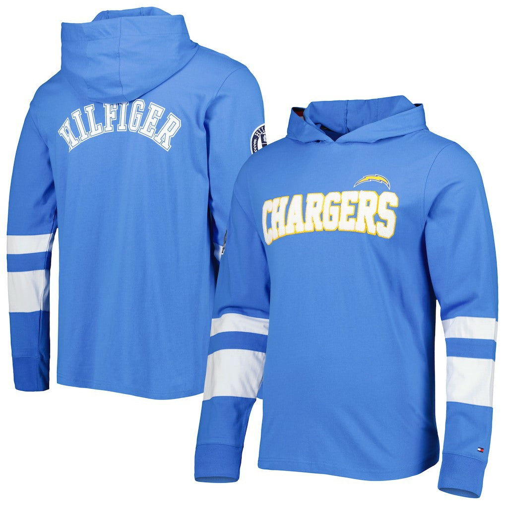 Los Angeles Chargers Tommy Hilfiger Alex Long Sleeve Hoodie T-Shirt | NFL Discount