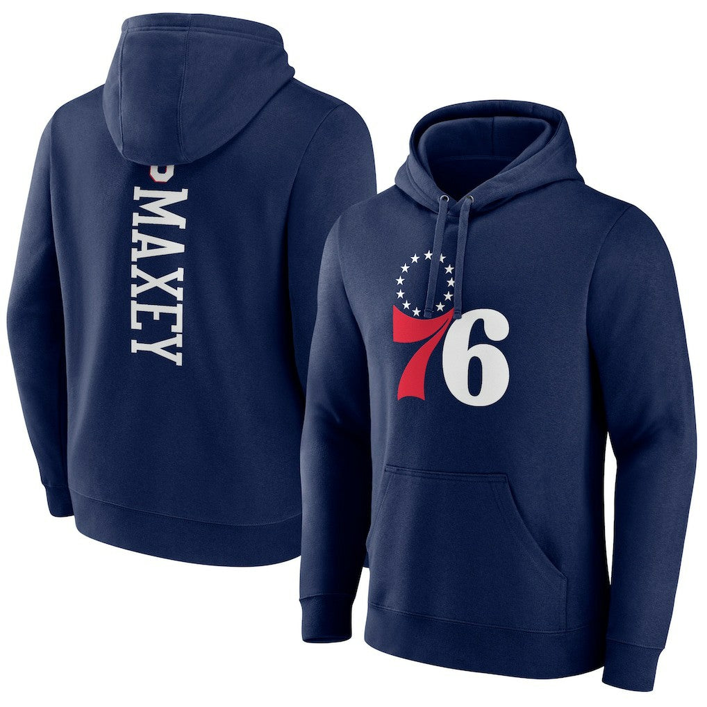 Navy Tyrese Maxey Philadelphia 76ers Playmaker Pullover Hoodie | NBA