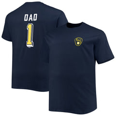 Milwaukee Brewers Big & Tall Father's Day #1 Dad T-Shirt - MLB T-shirts