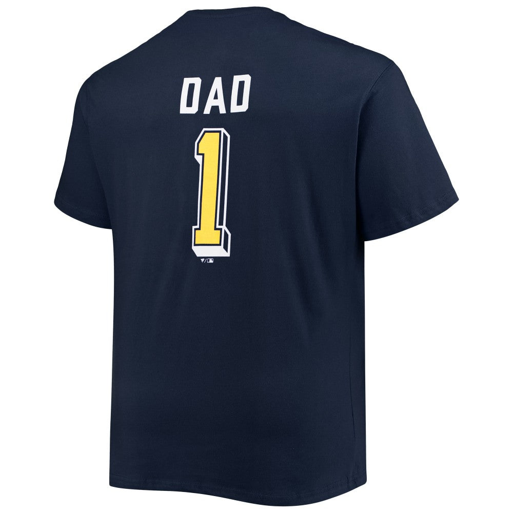 Milwaukee Brewers Big & Tall Father's Day #1 Dad T-Shirt - MLB T-shirts