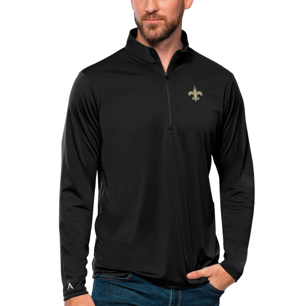 New Orleans Saints Antigua Tribute Quarter-Zip Lightweight Pullover Top | NFL Online