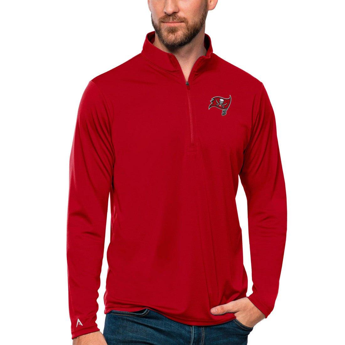 Tampa Bay Buccaneers Antigua Tribute Quarter-Zip Lightweight Pullover Top | NFL New