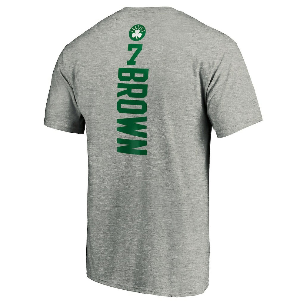 Heathered Gray Jaylen Brown Boston Celtics Playmaker Name & Number T-Shirt | NBA