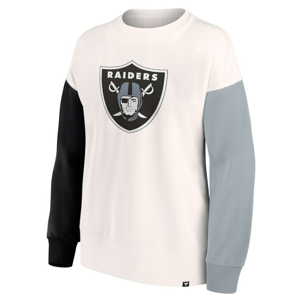 Las Vegas Raiders Women's Colorblock Primary Logo Pullover Sweatshirt | NFL Outlet