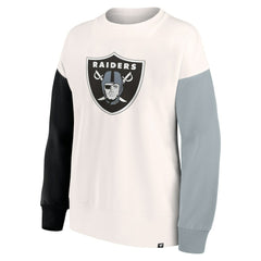Las Vegas Raiders Women's Colorblock Primary Logo Pullover Sweatshirt | NFL Outlet