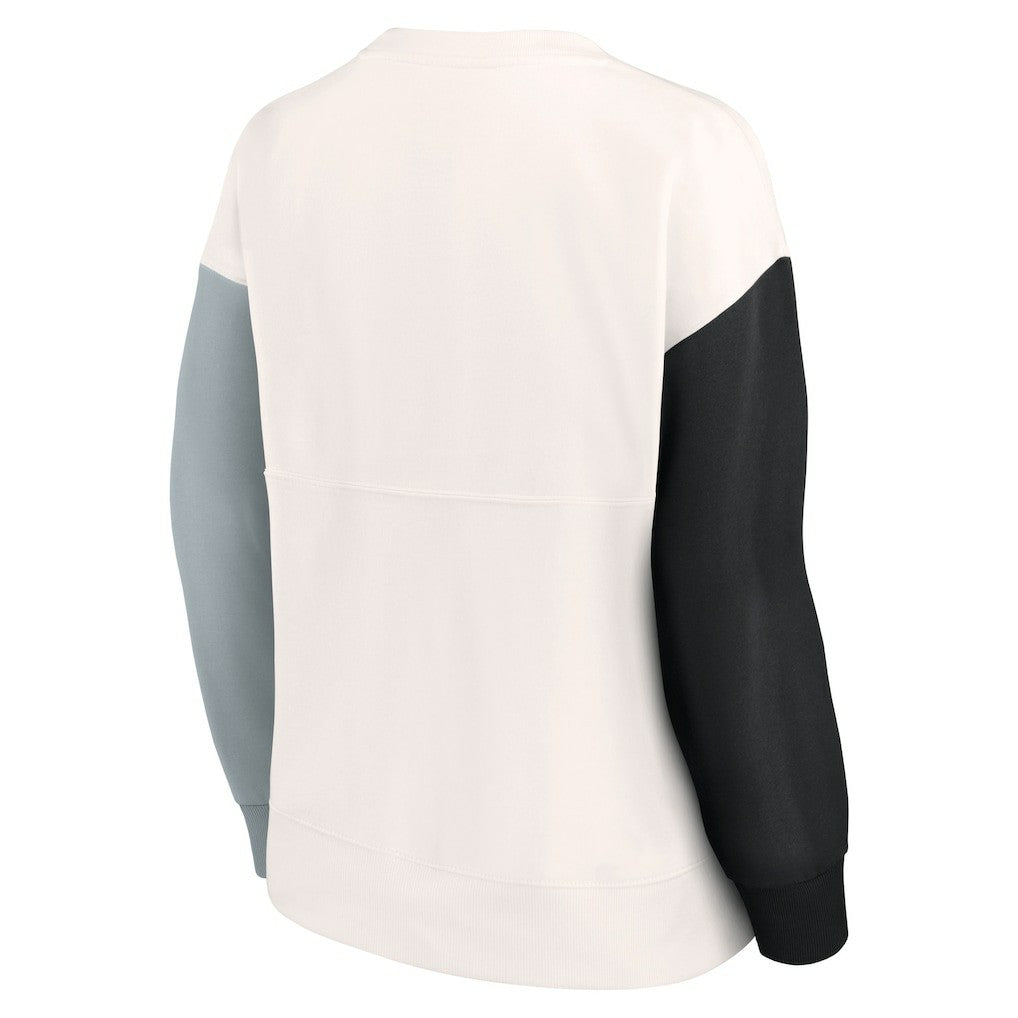 Las Vegas Raiders Women's Colorblock Primary Logo Pullover Sweatshirt | NFL Outlet