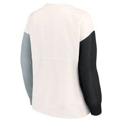 Las Vegas Raiders Women's Colorblock Primary Logo Pullover Sweatshirt | NFL Outlet