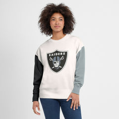 Las Vegas Raiders Women's Colorblock Primary Logo Pullover Sweatshirt | NFL Outlet